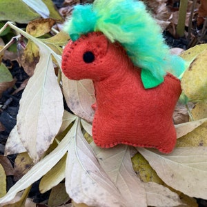 Big pumpkin Wubbiecorn // Handmade // Orange felt Unicorn // Stuffed toy // Plush // Embroidered // Made in Maine // Halloween pumpkin. image 1