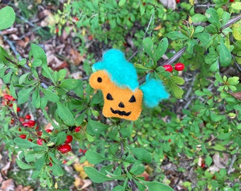 Jack o lantern Eenyweeny Wubbiecorn // Handmade // Mini toys // Tiny felt Unicorn // Stuffed toy // plush // Plushie // Made in Maine