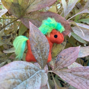 Big pumpkin Wubbiecorn // Handmade // Orange felt Unicorn // Stuffed toy // Plush // Embroidered // Made in Maine // Halloween pumpkin. image 7