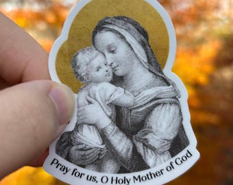 Holy Mary, Mother of God Sticker | Marian Stickers | Vinyl Catholic Sticker