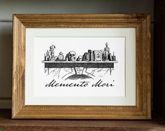 Memento Mori Print | Lenten Artwork | Catholic Wall Art (5x7 or 8x10)