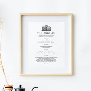 Angelus Prayer Print | The Angelus | English + Latin | Catholic Wall Art