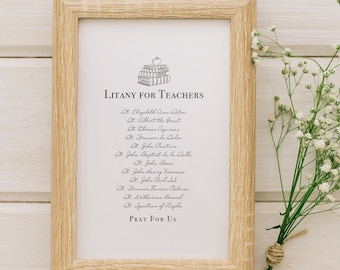 Litany for Teachers Print | Catholic School Gift