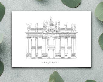 Archbasilica of Saint John Lateran Print: Rome Catholic Architecture