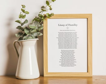 Litany of Humility Print | Catholic Wall Art