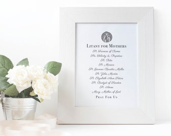 Litany for Mothers Print | Catholic Wall Art Gift