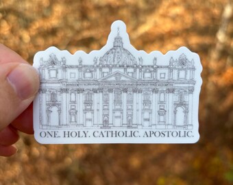 Saint Peter's Basilica Vinyl Sticker: Catholic Gift