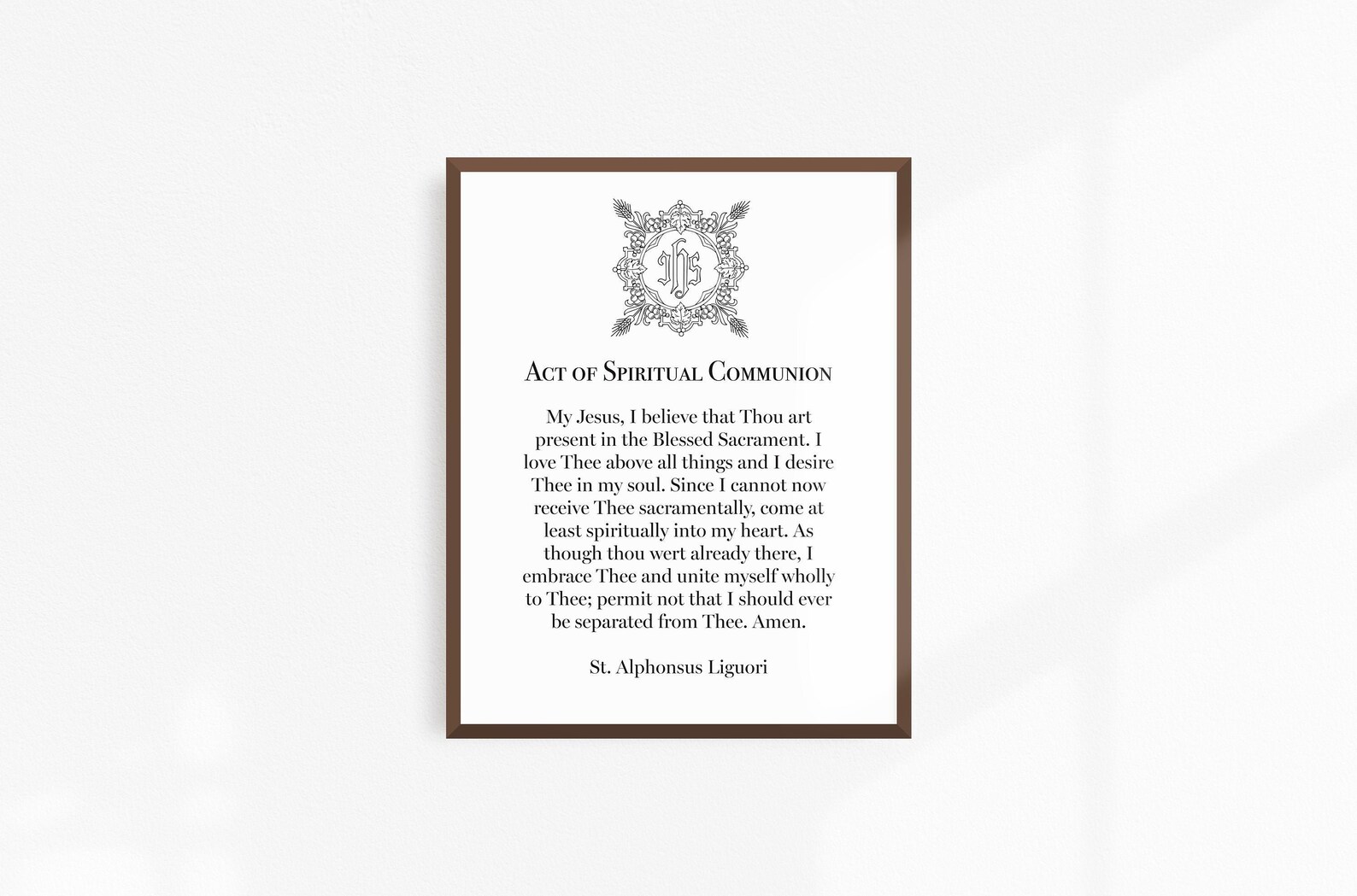 Act of Spiritual Communion Prayer St. Alphonsus Liguori Etsy