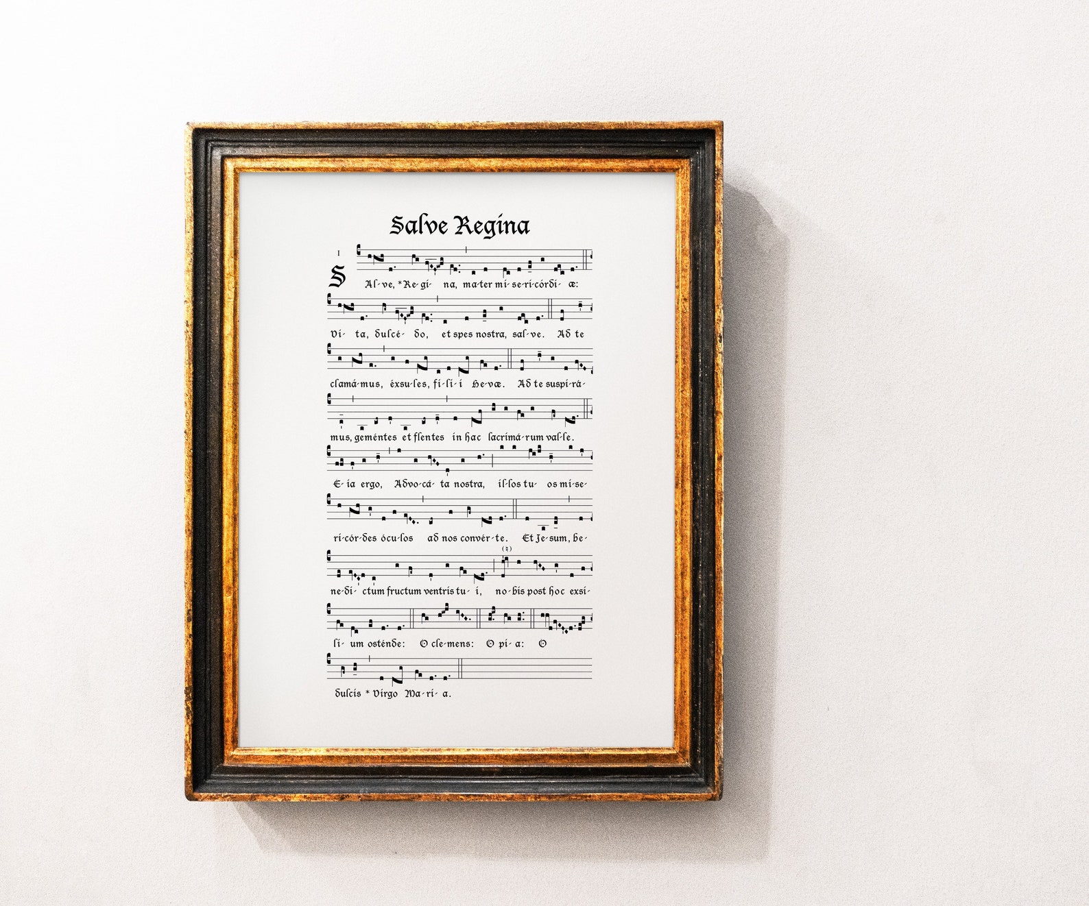Salve Regina Prayer Print: Marian Antiphon Hymn, Catholic Wall Art (5x7 ...
