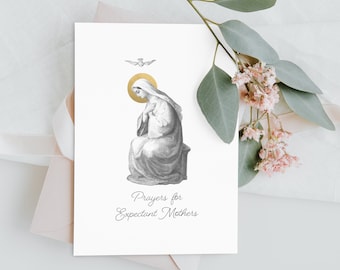 Expectant Mother Prayer Card: Catholic Gift for Mothers (5x7 Folded)