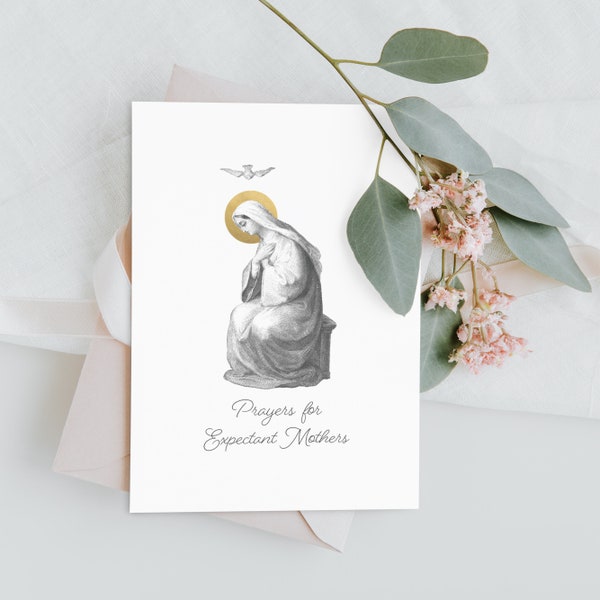 Expectant Mother's Prayer Card (for Mothers) | Expectant Mother Gift | Catholic Prayer Card