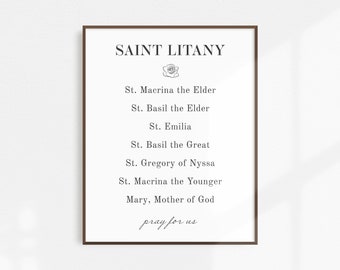 Custom Family Litany Print Saint Litany Personalized Gift | Etsy