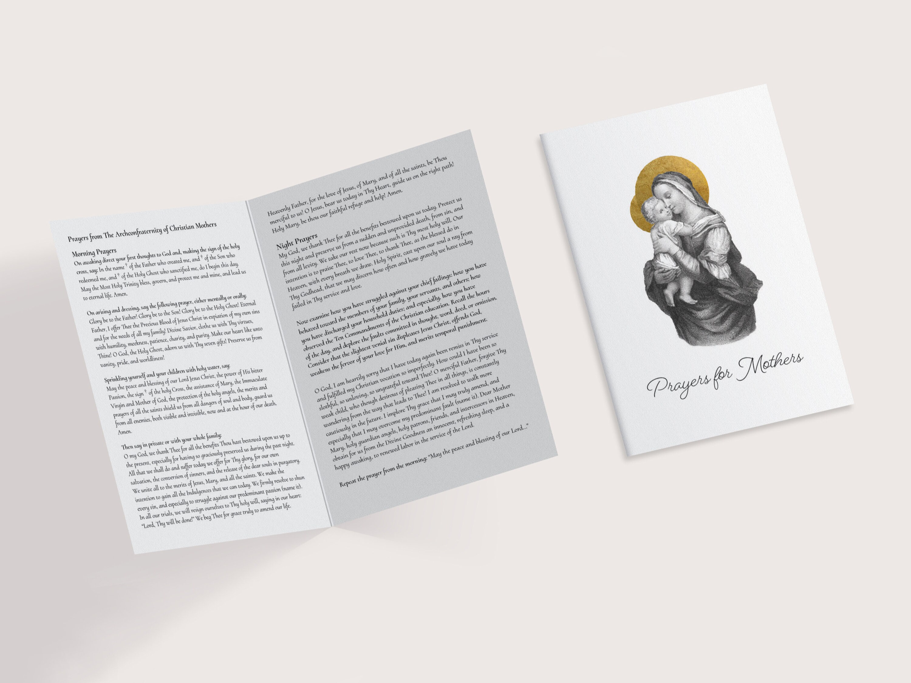 Catholic Mother's Prayer Card Mother's Day Gift - Etsy