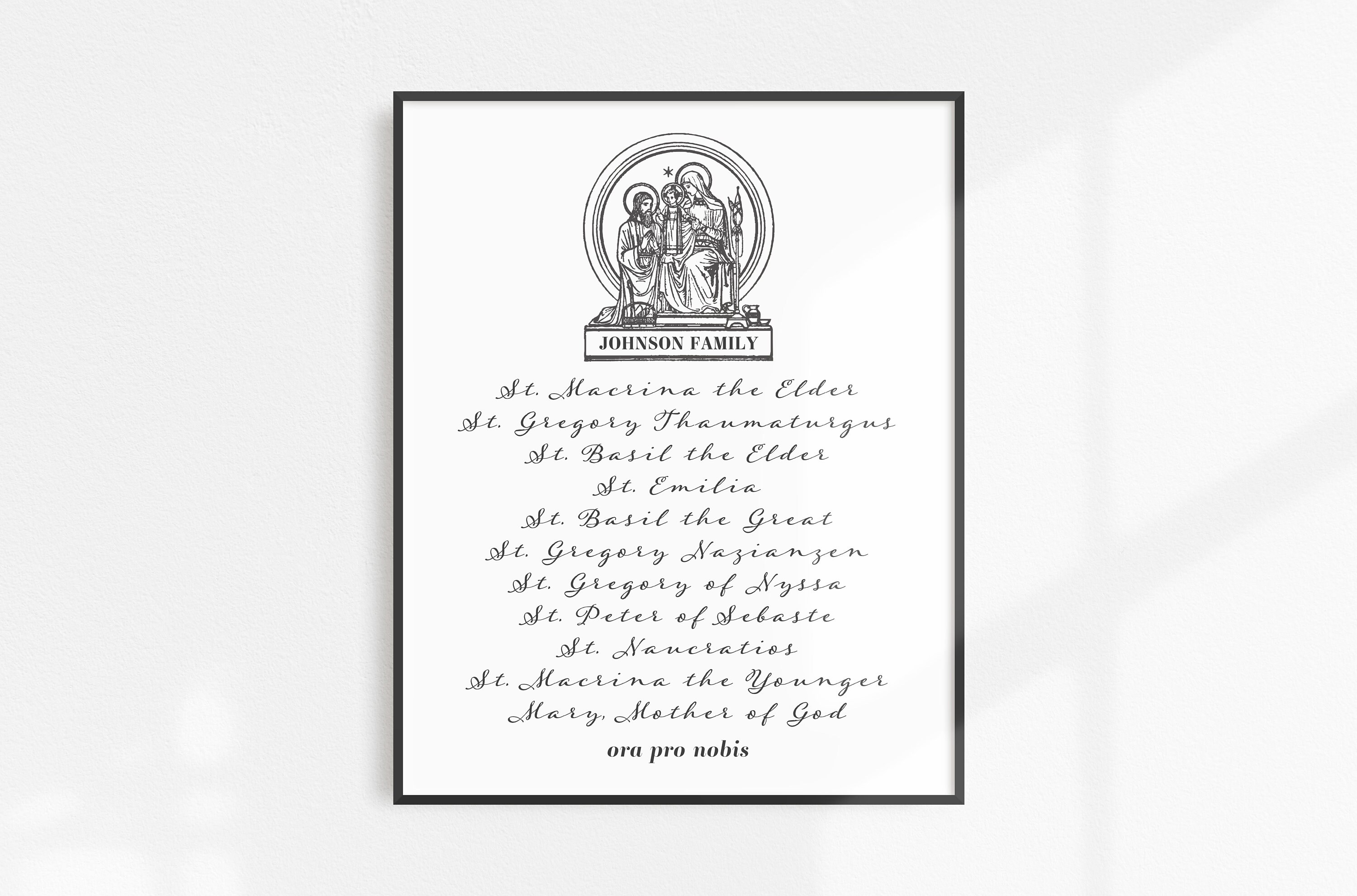 Custom Family Litany Print Saint Litany Personalized Gift Catholic Wall ...