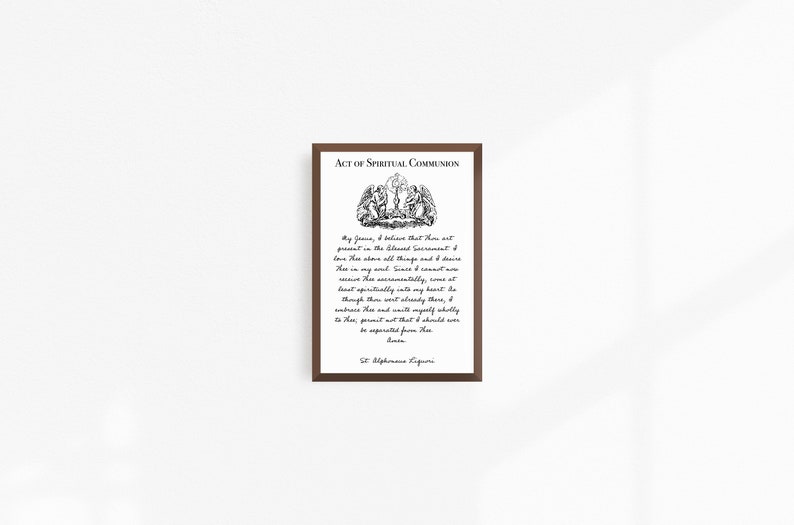 Act of Spiritual Communion Prayer St. Alphonsus Liguori Etsy