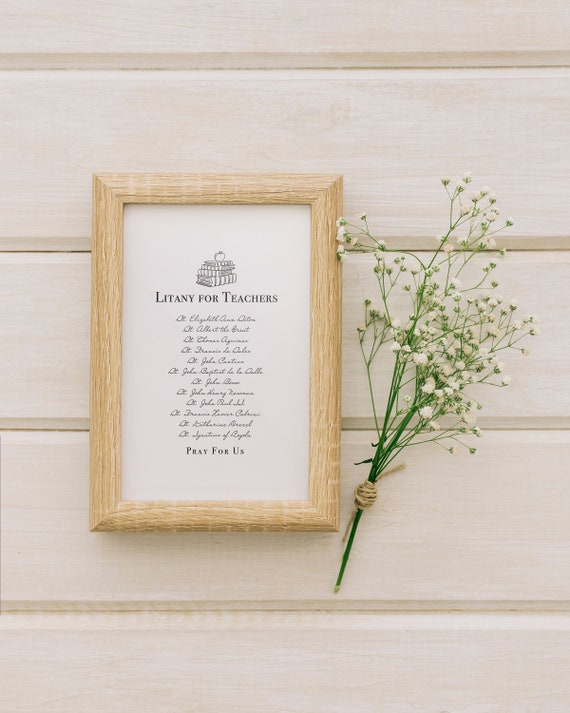 Litany for Teachers Print | Catholic School Gift
