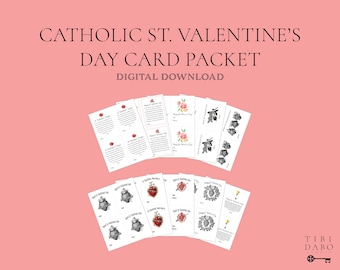 Catholic St. Valentine's Day Card Pack | Catholic Candy Grams | Digital Download