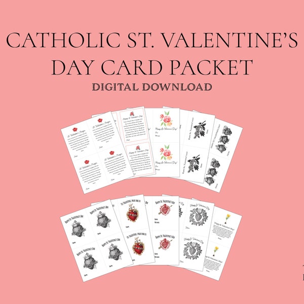 Catholic St. Valentine's Day Card Pack | Catholic Candy Grams | Digital Download
