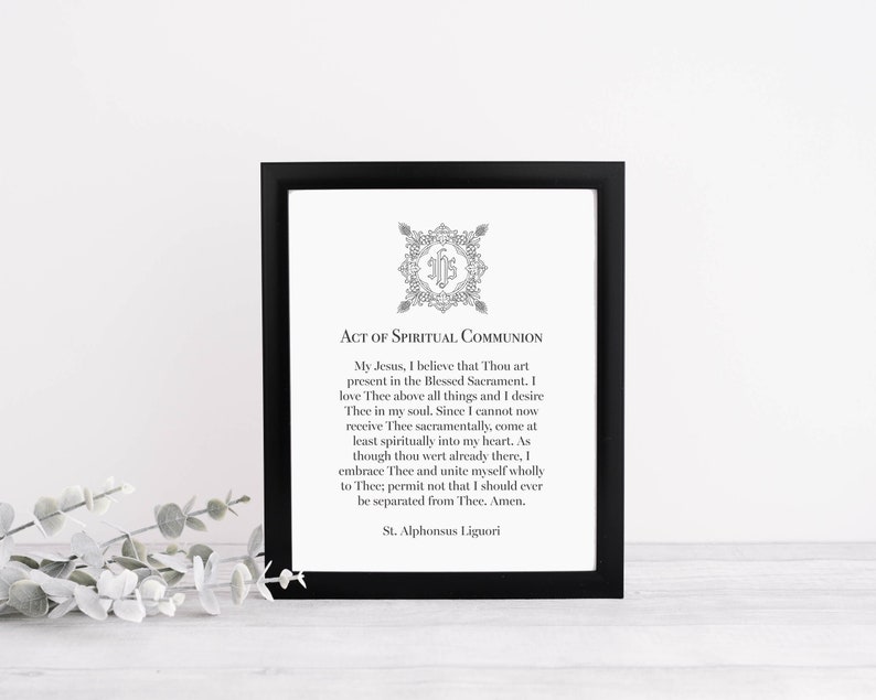 Act of Spiritual Communion Prayer St. Alphonsus Liguori Etsy
