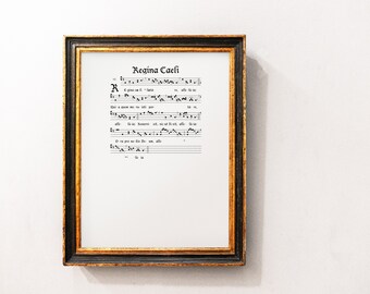 Regina Caeli Prayer Print | Marian Antiphon Hymn | Catholic Wall Art