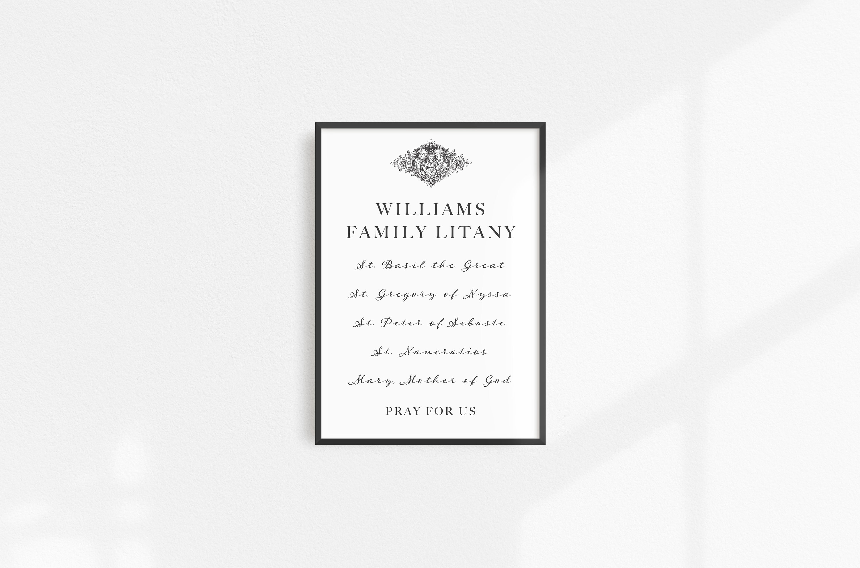 Custom Family Litany Print Saint Litany Personalized Gift - Etsy