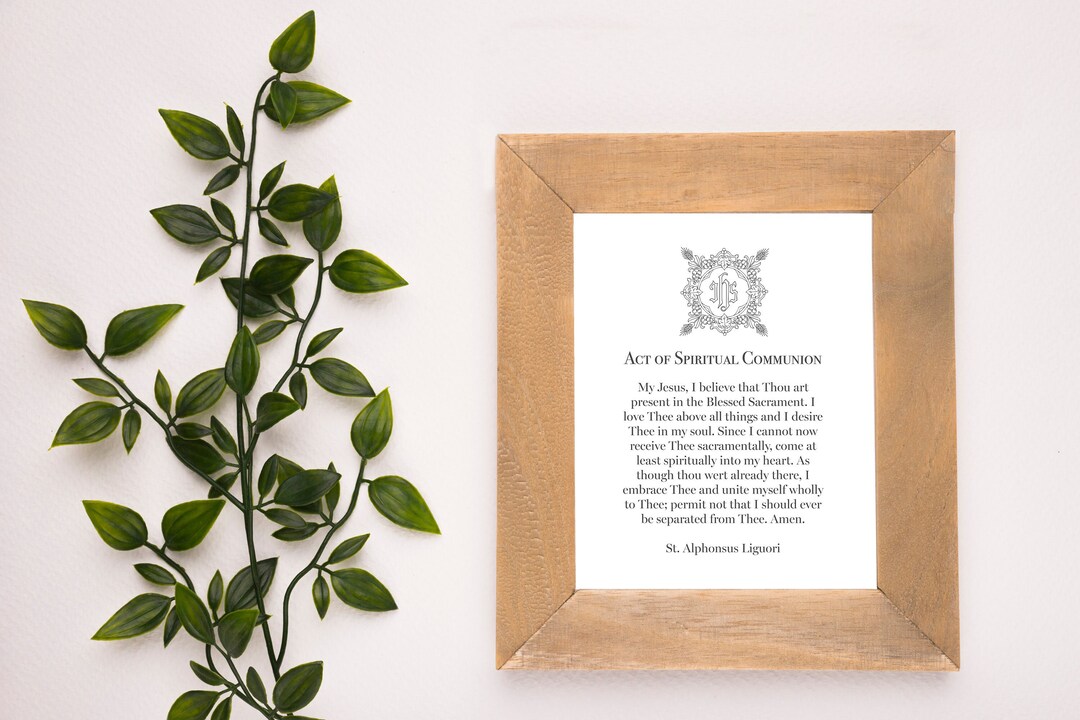 Act of Spiritual Communion Prayer St. Alphonsus Liguori Etsy