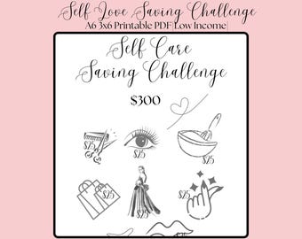 A6 Printable Self Care Savings Tracker|Mini Saving Challenge|Fits A6 Saving Envelopes|Low Budget|Printable PDF Download|Saving Tracker
