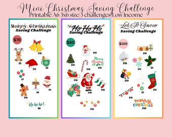 A6 Mini Christmas Savings Challenge Printable Tracker|Low Budget|Saving Tracker|Budget Saving|PDF|Fits A6 cash envelopes