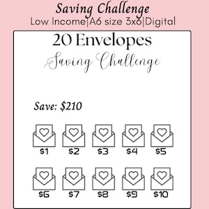 A6 Mini Savings Challenge|Low Budget|Savings Tracker|Cash Envelope|Cash Stuffing|A6 Size Cash Envelopes|Printable Tracker|Savings Bundle