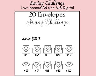 A6 Mini Savings Challenge|Low Budget|Savings Tracker|Cash Envelope|Cash Stuffing|A6 Size Cash Envelopes|Printable Tracker|Savings Bundle