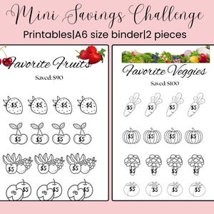 A6 Mini Savings Challenge Tracker Printables|Low Income|Savings Tracker|Saving Challenge|Digital|Instant Download|Budget|Planning