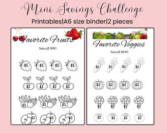 A6 Mini Savings Challenge Tracker Printables|Low Income|Savings Tracker|Saving Challenge|Digital|Instant Download|Budget|Planning