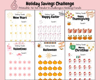 6 DRUCKBARE Urlaubsspar-Challenge|A6 3x6 'PDF|Cash Stuffing|Geldumschläge|Budgetierung|Instant Download