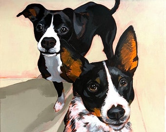 Studio Dogs Art Print: "Quality Control" Acrylic Painting