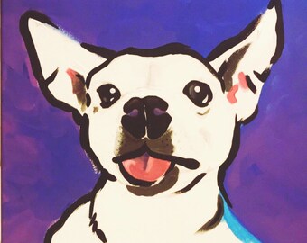 Sass Dog Art Print: Colorful Acrylic Painting
