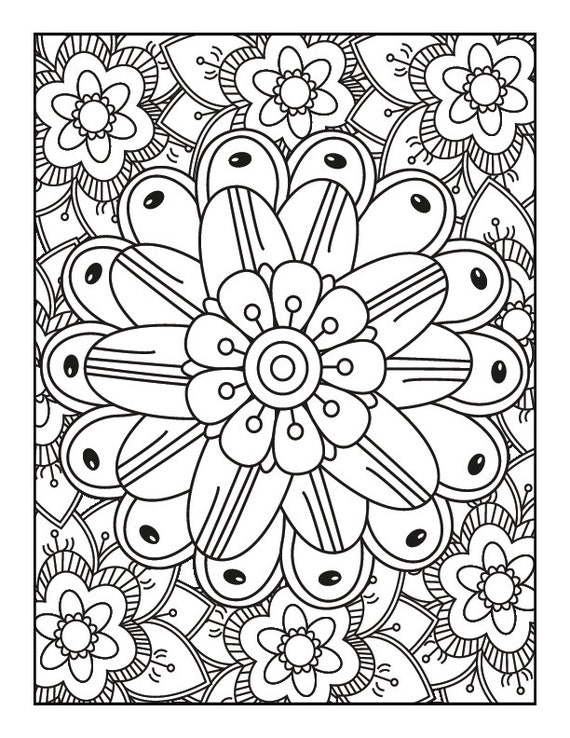 Mandala Adult Coloring Pages, Coloring Book PDF for Adults