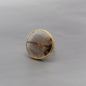 Smoky Quartz Ring - Brown Ring - Gold ring - Stacking Ring - Gemstone Ring - Handmade Ring - Gift For Her - Statement Ring - Bridal Ring