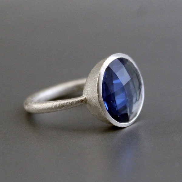 Tanzanite Quartz Ring - Handmade Gemstone  - December Birthstone - Blue Gemstone Stone - 925 Sterling Silver - Boho Ring - Solitaire Ring