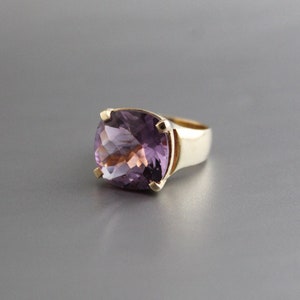 Amethyst Gemstone Ring February Birthstone Purple Amethyst Gemstone 925 Sterling Silver Handmade ring Gold Ring Gift For Her image 1