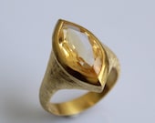 Citrine Gemstone ring - November Birthstone - Citrine yellow stone - 925 Sterling Silver - Handmade ring - Citrine Solitaire - Gold Ring