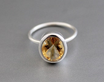 Citrine Ring - November Birthstone Ring -  Citrine Jewelry - Cocktail Ring - Statement Ring - Natural Citrine Ring - 925 Sterling Silver