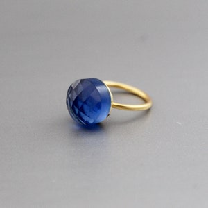 Iolite Ring - Blue Iolite Ring - Iolite Crystal Ring - Elegant Blue Gemstone Ring - Stacking Ring - Solitaire Ring - Bridesmaid Gift