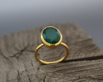 Green Onyx Ring Etsy