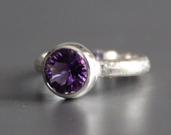 Amethyst Gemstone Ring - February Birthstone - Purple Amethyst Gemstone - 925 Sterling Silver - Handmade ring - Bridal Jewelry -Gift For Her