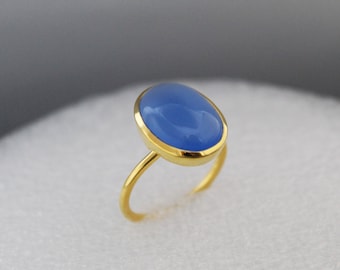 Blue Turquoise Ring,Multi Stone Ring,18k Gold Plated,Ocean Blue Ring,Stacking Ring,Gold Spike Ring,Multi Birthstone Ring,Solitaire Ring,Gift