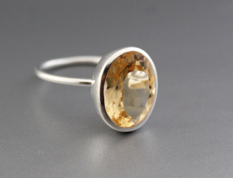 925 Sterling Silver November Birthstone Statement Ring Handmade ring Citrine yellow Gemstone Citrine Gemstone Ring