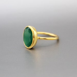 Natural Green Onyx Ring Handmade Gemstone Ring December - Etsy