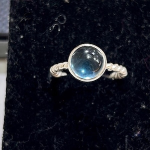 Blue Topaz Ring - Round Ring -Blue Quartz Ring - Bridesmaid Ring - 925 sterling silver - Engagement Ring - Gift for Wife - Blue Gemstone
