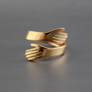 Bague câlin amour - argent sterling 925 - bague câlin - bague à empiler - bague réglable - bague amant - cadeau pour elle