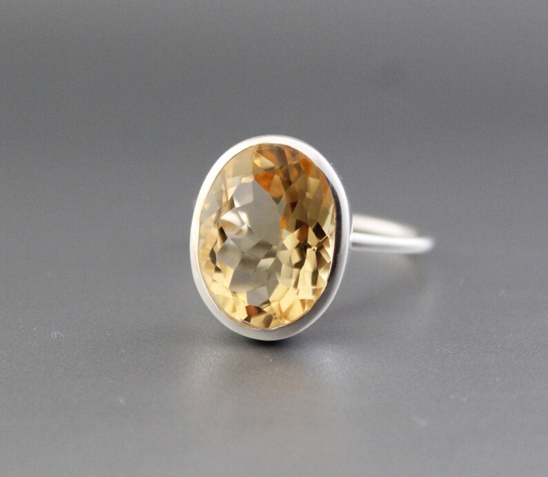 925 Sterling Silver November Birthstone Statement Ring Handmade ring Citrine yellow Gemstone Citrine Gemstone Ring
